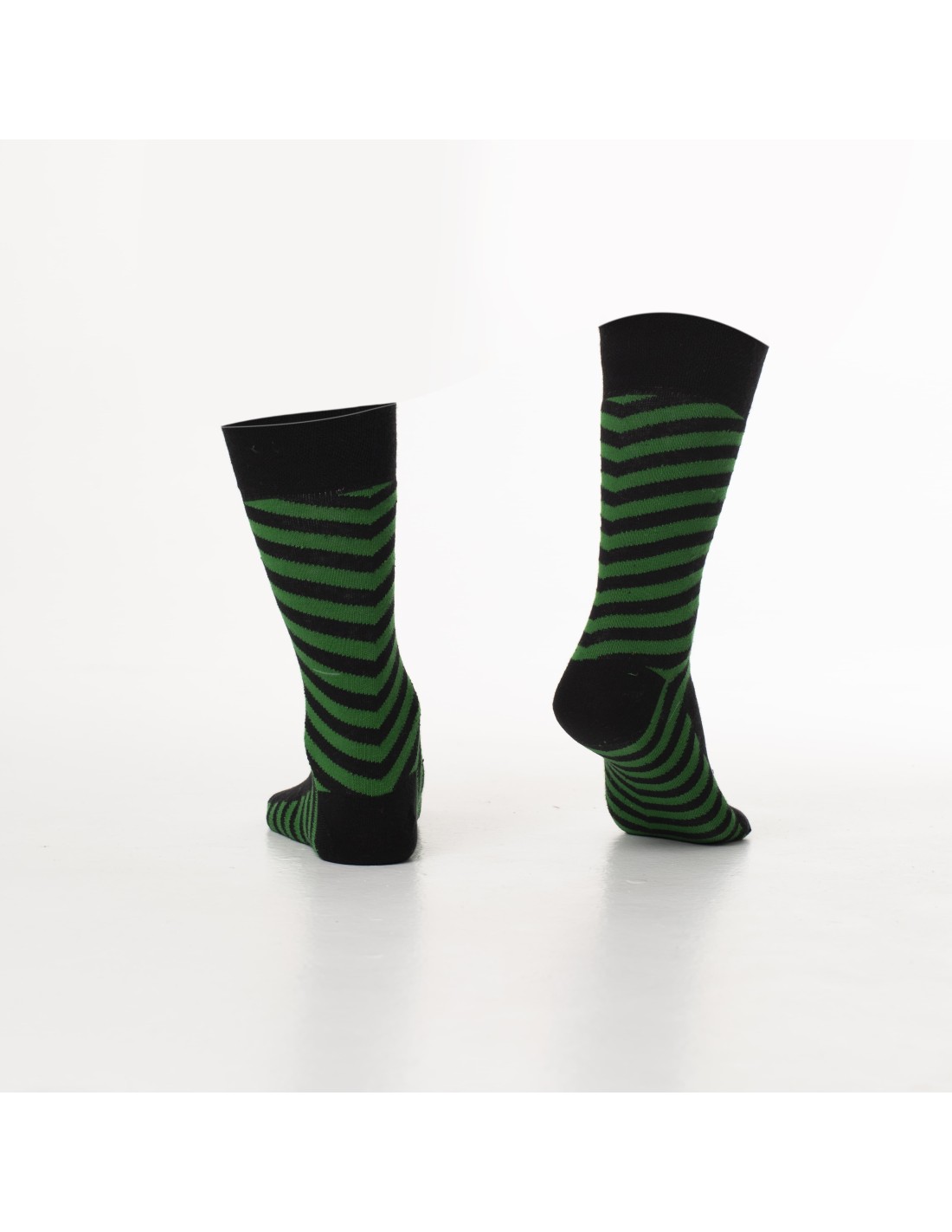 Schwarz-grün gestreifte Herrensocken SM06 – Online-Shop – Boutique